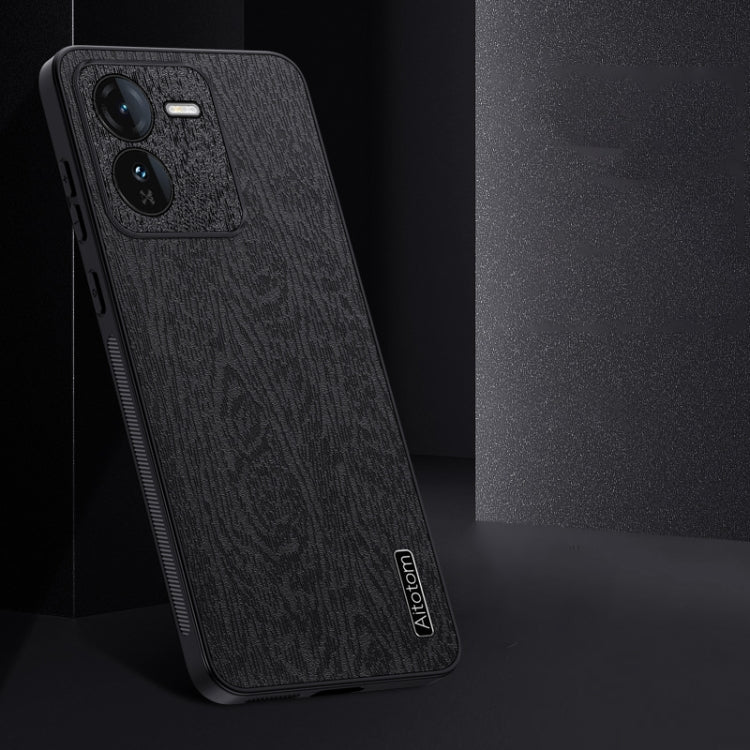 For vivo iQOO Z9 Tree Bark Leather Shockproof Phone Case(Blue) - vivo Cases by PMC TechLife | Online Shopping South Africa | PMC TechLife