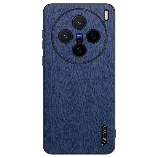 For vivo X200 Tree Bark Leather Shockproof Phone Case(Blue) - X200 Cases by PMC Jewellery | Online Shopping South Africa | PMC Jewellery | Buy Now Pay Later Mobicred