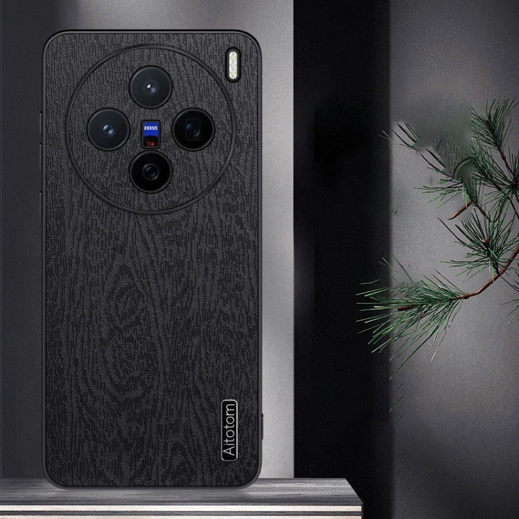 For vivo X200 Tree Bark Leather Shockproof Phone Case(Grey)