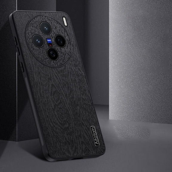 For vivo X200 Tree Bark Leather Shockproof Phone Case(Grey)