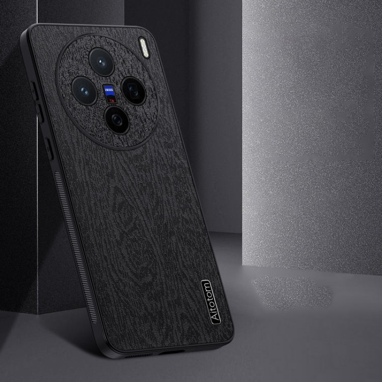For vivo X200 Tree Bark Leather Shockproof Phone Case(Grey)