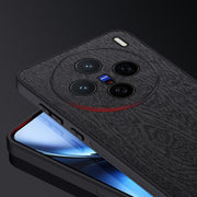For vivo X200 Tree Bark Leather Shockproof Phone Case(Grey)