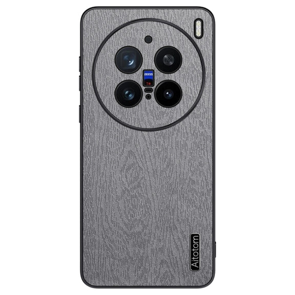 For vivo X200 Pro Tree Bark Leather Shockproof Phone Case(Grey)