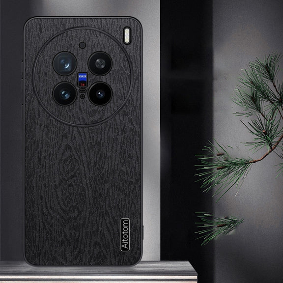 For vivo X200 Pro mini Tree Bark Leather Shockproof Phone Case(Grey)