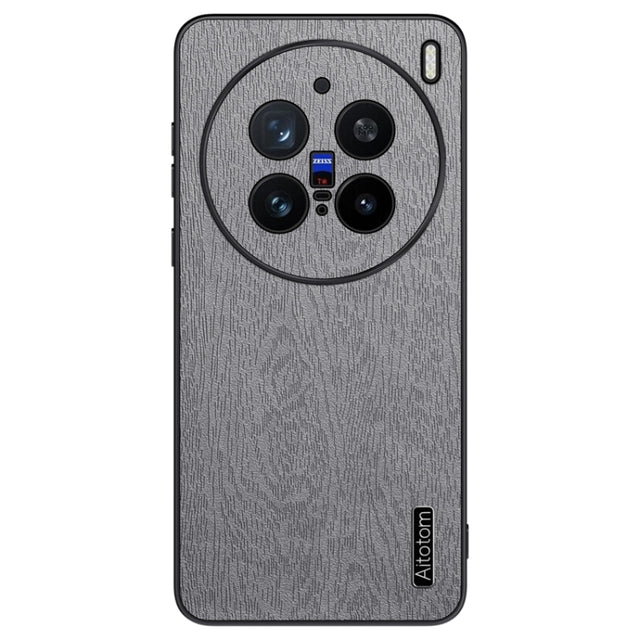 For vivo X200 Pro mini Tree Bark Leather Shockproof Phone Case(Grey)