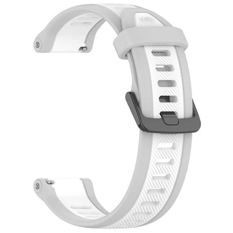 For Garmin Forerunner 255 22mm Two Color Textured Silicone Watch Band(White+Grey) - Watch Bands by PMC TechLife | Online Shopping South Africa | PMC TechLife