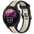 For Garmin Forerunner 255 Music 22mm Two Color Textured Silicone Watch Band(Starlight + Black) - Watch Bands by PMC TechLife | Online Shopping South Africa | PMC TechLife