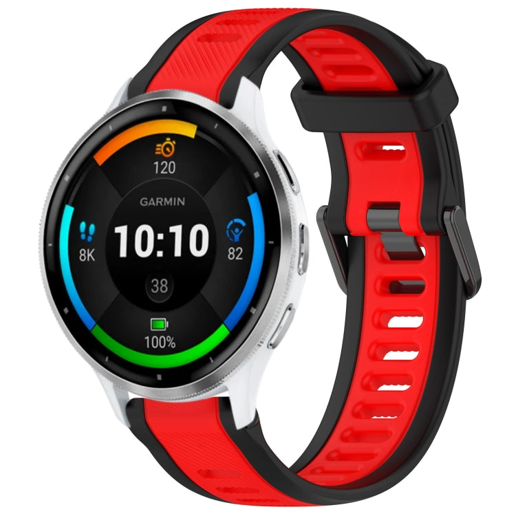 For Garmin Venu 3 22mm Two Color Textured Silicone Watch Band(Red+Black) - Watch Bands by PMC TechLife | Online Shopping South Africa | PMC TechLife