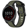 For Garmin Vivoactive 4 22mm Two Color Textured Silicone Watch Band(Green+Black) - Watch Bands by PMC TechLife | Online Shopping South Africa | PMC TechLife