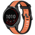 For Garmin Vivoactive 4 22mm Two Color Textured Silicone Watch Band(Orange+Black) - Watch Bands by PMC TechLife | Online Shopping South Africa | PMC TechLife