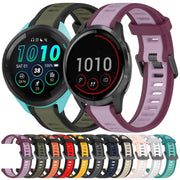 For Garmin Venu 2 22mm Two Color Textured Silicone Watch Band(Purple)