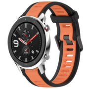 For Amazfit GTR 4 22mm Two-Color Textured Silicone Watch Band(Orange+Black)