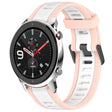 For Amazfit GTR 4 Pro 22mm Two-Color Textured Silicone Watch Band(White+Pink) - Watch Bands by PMC TechLife | Online Shopping South Africa | PMC TechLife