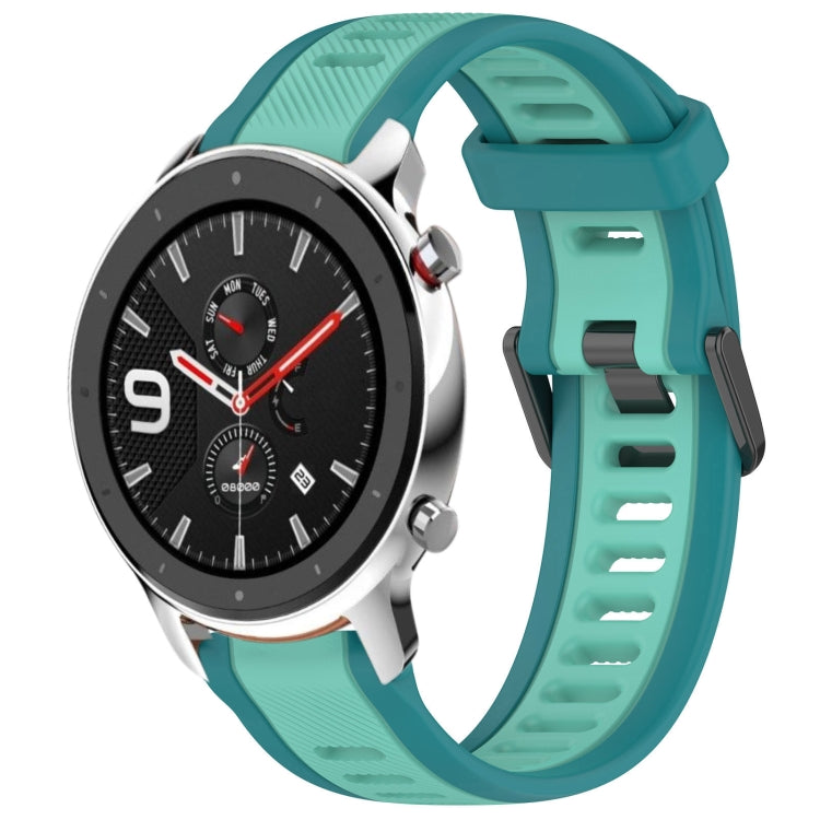 For Amazfit GTR 4 Pro 22mm Two-Color Textured Silicone Watch Band(Water Duck) - Watch Bands by PMC TechLife | Online Shopping South Africa | PMC TechLife