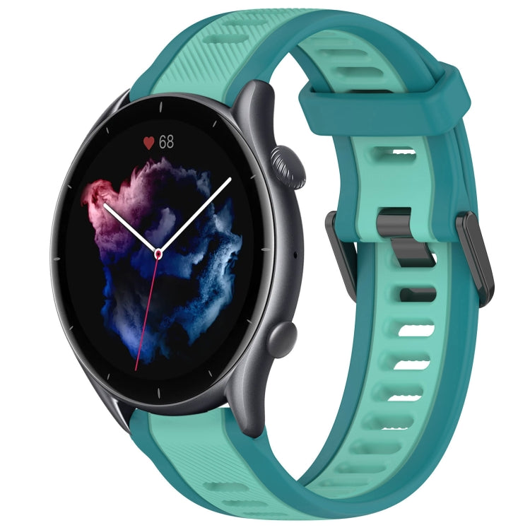 For Amazfit GTR 3 Pro 22mm Two-Color Textured Silicone Watch Band(Water Duck) - Watch Bands by PMC TechLife | Online Shopping South Africa | PMC TechLife