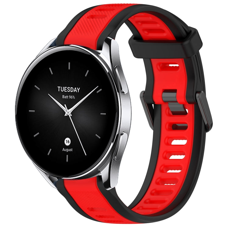 For Xiaomi Watch S2 22mm Two Color Textured Silicone Watch Band(Red+Black) - Watch Bands by PMC TechLife | Online Shopping South Africa | PMC TechLife