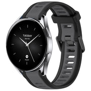 For Xiaomi Watch S2 22mm Two Color Textured Silicone Watch Band(Grey+Black)