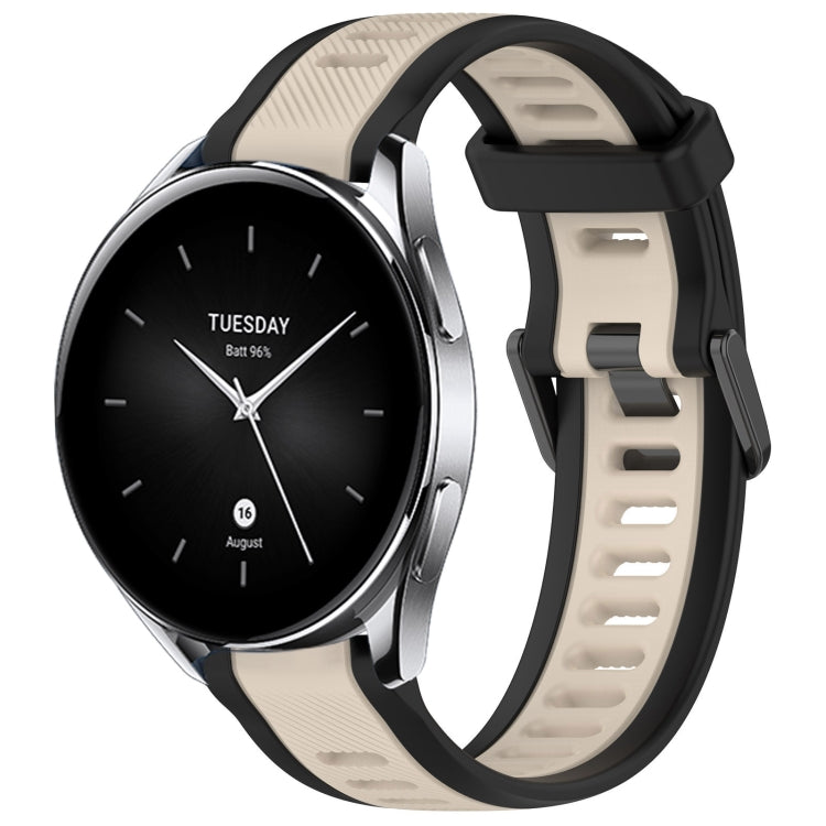 For Xiaomi Watch S2 22mm Two Color Textured Silicone Watch Band(Starlight + Black) - free shipping - PMC TechLife - Order now!