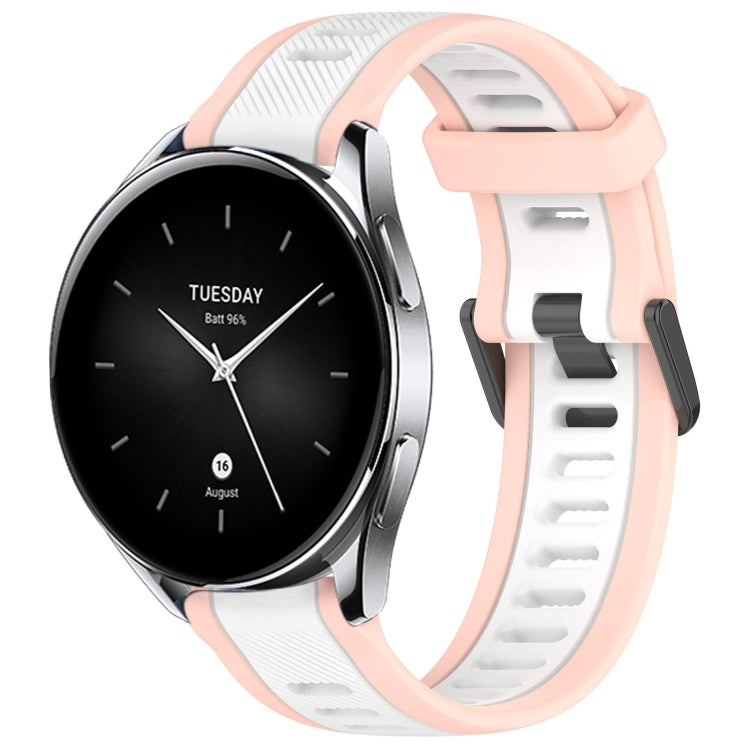 For Xiaomi Watch S2 22mm Two Color Textured Silicone Watch Band(White+Pink) - free shipping - PMC TechLife - Order now!