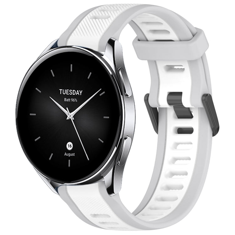 For Xiaomi Watch S2 22mm Two Color Textured Silicone Watch Band(White+Grey) - Watch Bands by PMC TechLife | Online Shopping South Africa | PMC TechLife