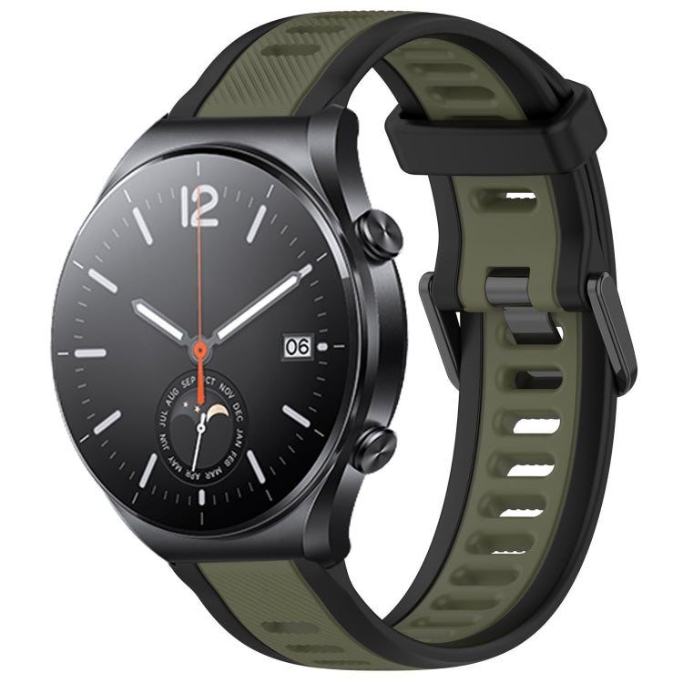 For Xiaomi MI Watch S1 22mm Two Color Textured Silicone Watch Band(Green+Black) - free shipping - PMC TechLife - Order now!