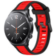 For Xiaomi MI Watch S1 22mm Two Color Textured Silicone Watch Band(Red+Black) - Watch Bands by PMC TechLife | Online Shopping South Africa | PMC TechLife