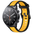 For Xiaomi MI Watch S1 22mm Two Color Textured Silicone Watch Band(Yellow+Black) - Watch Bands by PMC TechLife | Online Shopping South Africa | PMC TechLife