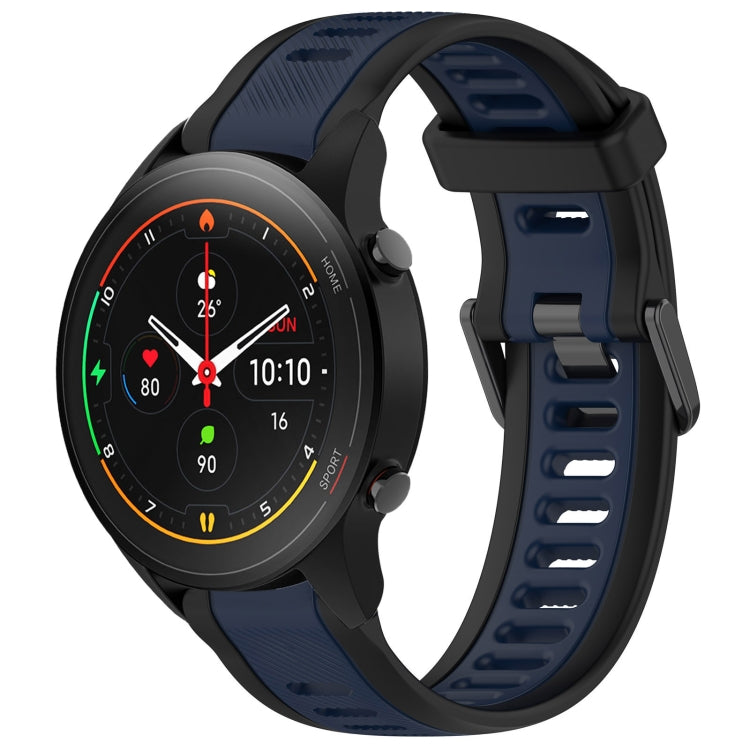 For Xiaomi MI Watch S1 Pro 22mm Two Color Textured Silicone Watch Band(Midnight Blue+Black) - Watch Bands by PMC TechLife | Online Shopping South Africa | PMC TechLife