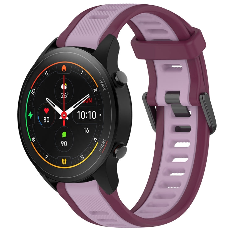 For Xiaomi MI Watch S1 Pro 22mm Two Color Textured Silicone Watch Band(Purple) - Watch Bands by PMC TechLife | Online Shopping South Africa | PMC TechLife