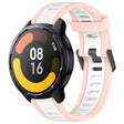 For Xiaomi Watch S1 Active 22mm Two Color Textured Silicone Watch Band(White+Pink) - Watch Bands by PMC TechLife | Online Shopping South Africa | PMC TechLife