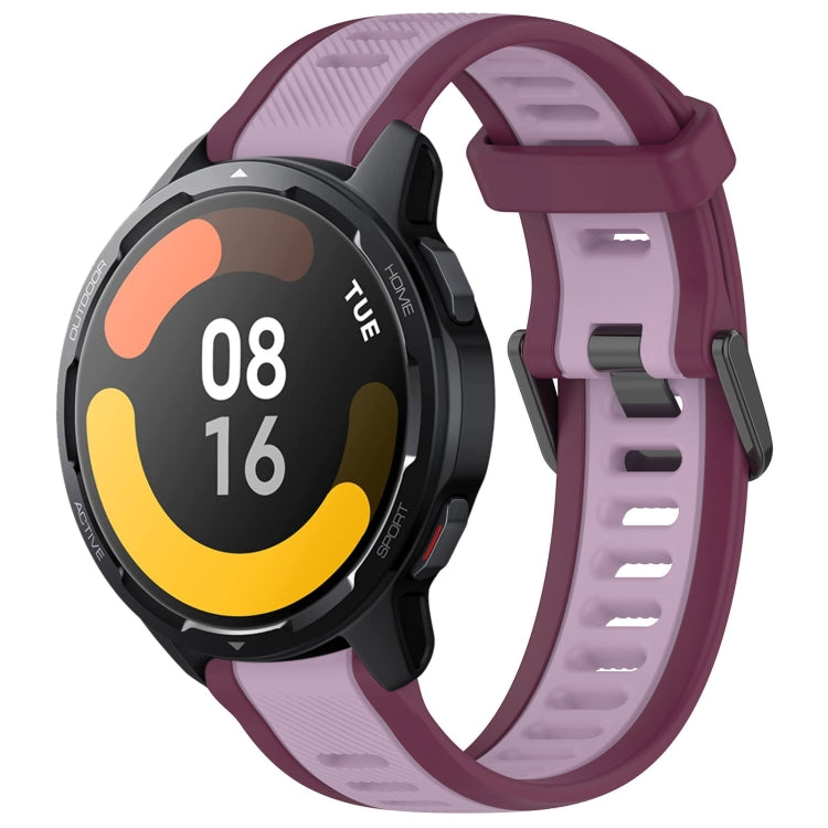 For Xiaomi Watch S1 Active 22mm Two Color Textured Silicone Watch Band(Purple) - free shipping - PMC TechLife - Order now!