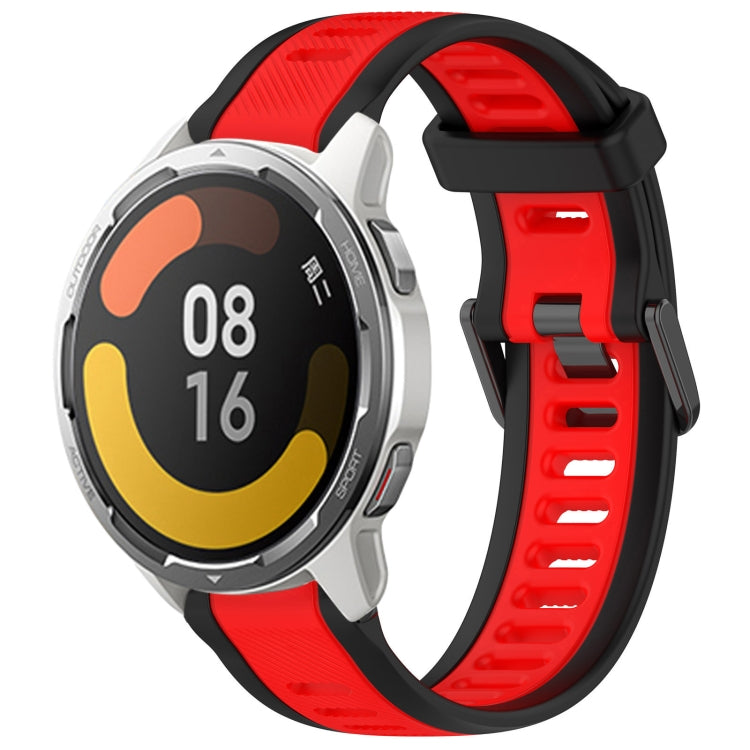For Xiaomi MI Watch Color 2 22mm Two Color Textured Silicone Watch Band(Red+Black) - Watch Bands by PMC TechLife | Online Shopping South Africa | PMC TechLife