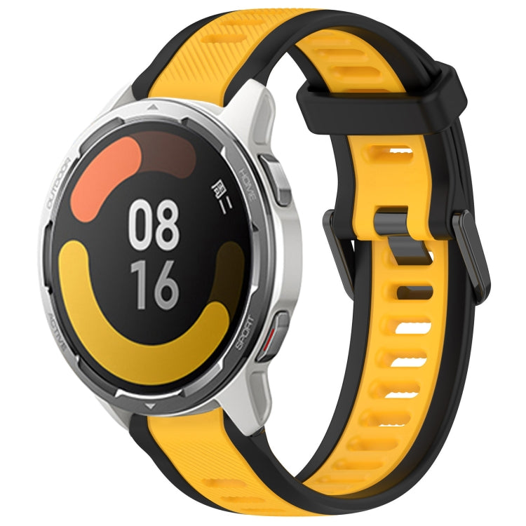 For Xiaomi MI Watch Color 2 22mm Two Color Textured Silicone Watch Band(Yellow+Black) - Watch Bands by PMC TechLife | Online Shopping South Africa | PMC TechLife