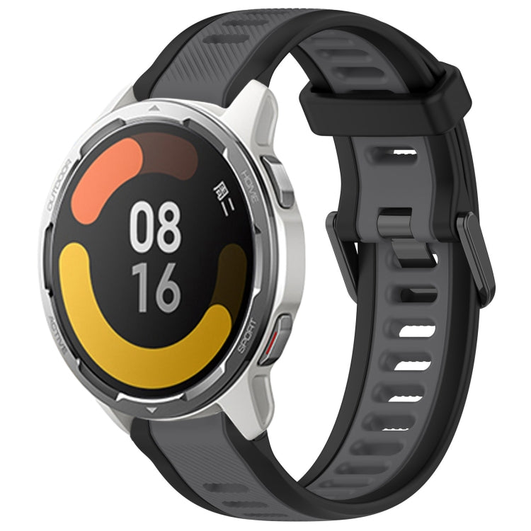 For Xiaomi MI Watch Color 2 22mm Two Color Textured Silicone Watch Band(Grey+Black) - Watch Bands by PMC TechLife | Online Shopping South Africa | PMC TechLife