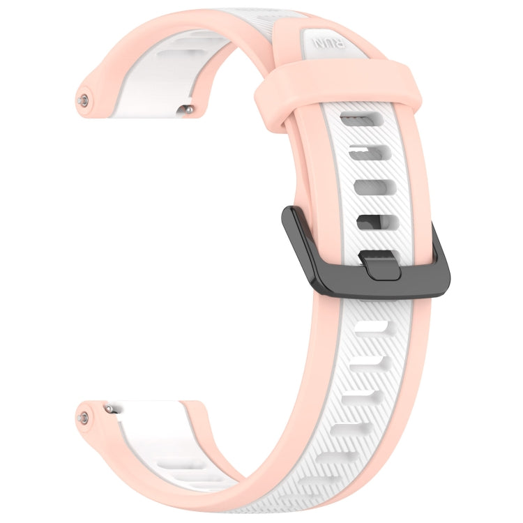 For Xiaomi MI Watch Color 2 22mm Two Color Textured Silicone Watch Band(White+Pink)