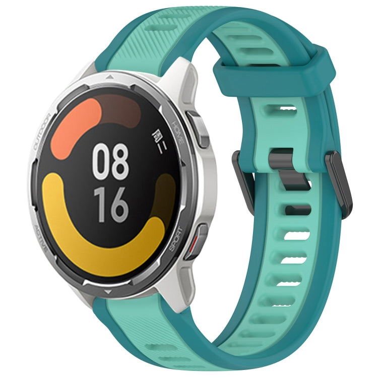 For Xiaomi MI Watch Color 2 22mm Two Color Textured Silicone Watch Band(Teal) - Watch Bands by PMC TechLife | Online Shopping South Africa | PMC TechLife