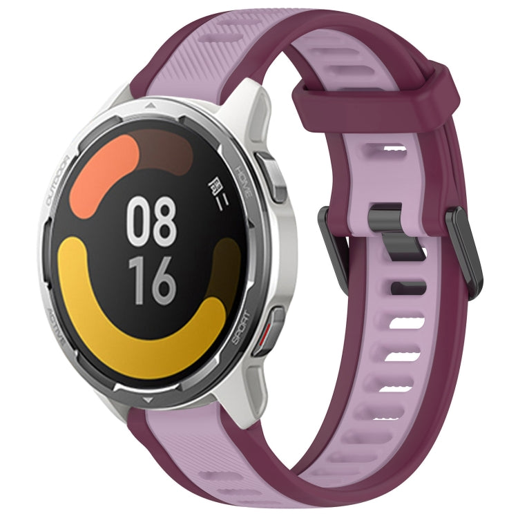 For Xiaomi MI Watch Color 2 22mm Two Color Textured Silicone Watch Band(Purple) - Watch Bands by PMC TechLife | Online Shopping South Africa | PMC TechLife