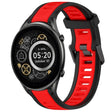 For Xiaomi Haylou RT2 LS10 22mm Two Color Textured Silicone Watch Band(Red+Black) - Watch Bands by PMC TechLife | Online Shopping South Africa | PMC TechLife