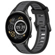 For Xiaomi Haylou RT2 LS10 22mm Two Color Textured Silicone Watch Band(Grey+Black) - Watch Bands by PMC TechLife | Online Shopping South Africa | PMC TechLife