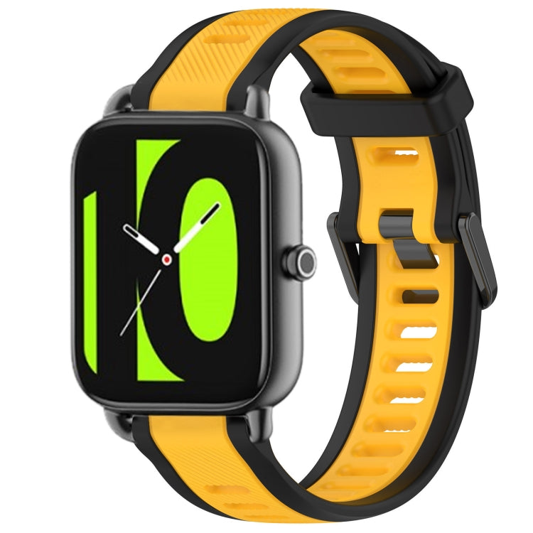 For Xiaomi Haylou RS4 LS12 22mm Two Color Textured Silicone Watch Band(Yellow+Black) - free shipping - PMC TechLife - Order now!