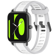 For Xiaomi Haylou RS4 LS12 22mm Two Color Textured Silicone Watch Band(White+Grey)