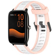 For Xiaomi Haylou GST LS09B 22mm Two Color Textured Silicone Watch Band(White+Pink) - Watch Bands by PMC TechLife | Online Shopping South Africa | PMC TechLife