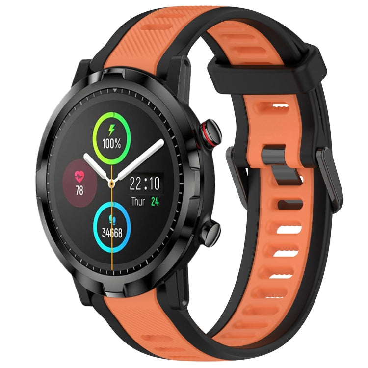 For Xiaomi Haylou RT LS05S 22mm Two Color Textured Silicone Watch Band(Orange+Black) - Watch Bands by PMC TechLife | Online Shopping South Africa | PMC TechLife