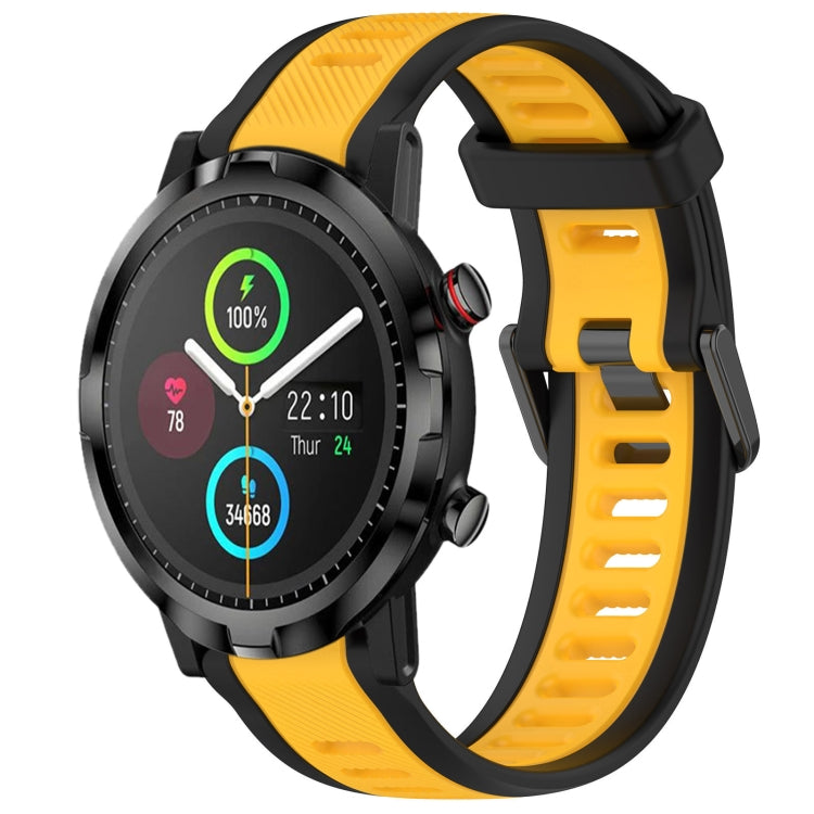 For Xiaomi Haylou RT LS05S 22mm Two Color Textured Silicone Watch Band(Yellow+Black) - Watch Bands by PMC TechLife | Online Shopping South Africa | PMC TechLife
