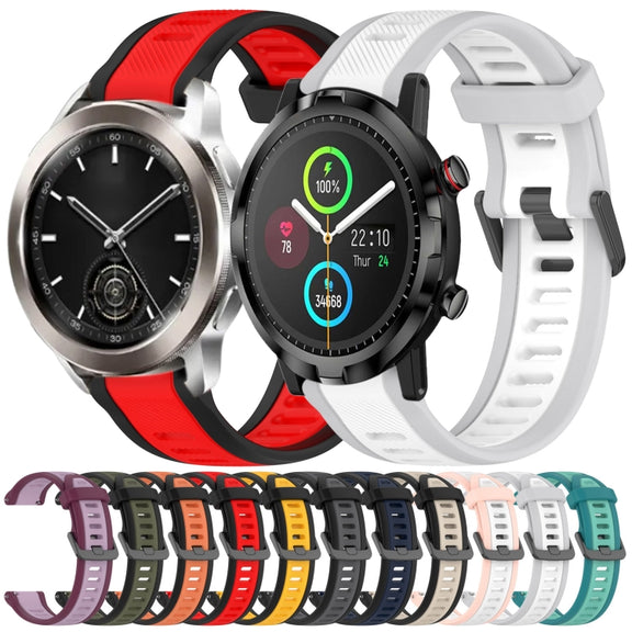 For Xiaomi Haylou GST LS09B 22mm Two Color Textured Silicone Watch Band(Orange+Black)