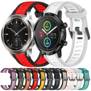 For Xiaomi Watch S1 Active 22mm Two Color Textured Silicone Watch Band(Red+Black)