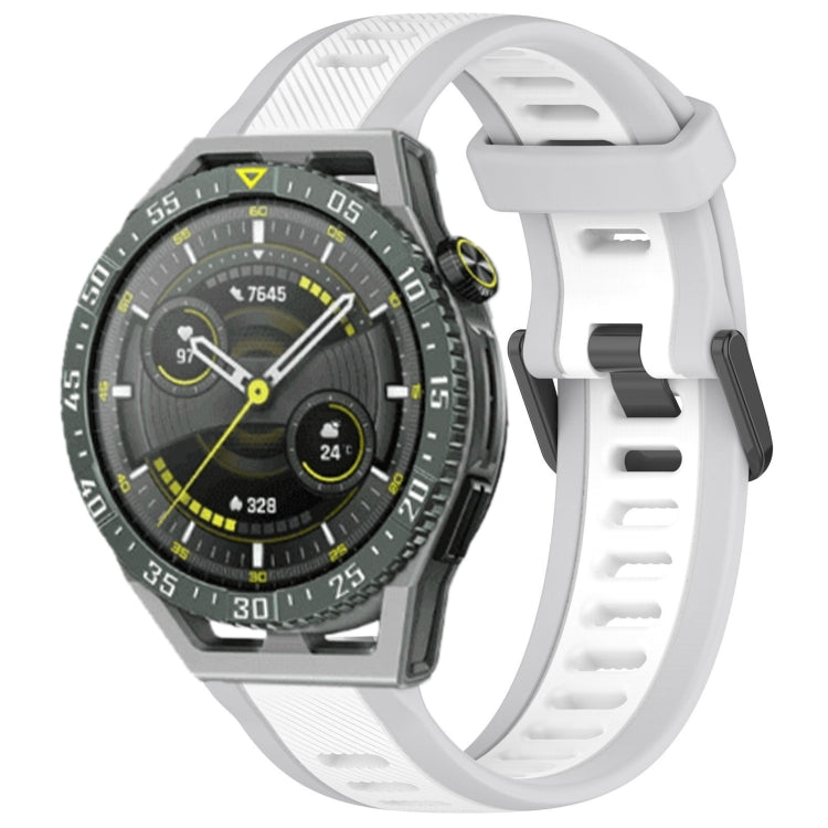For Huawei Watch GT3 SE 22mm Two Color Textured Silicone Watch Band(White+Grey) - Watch Bands by PMC TechLife | Online Shopping South Africa | PMC TechLife