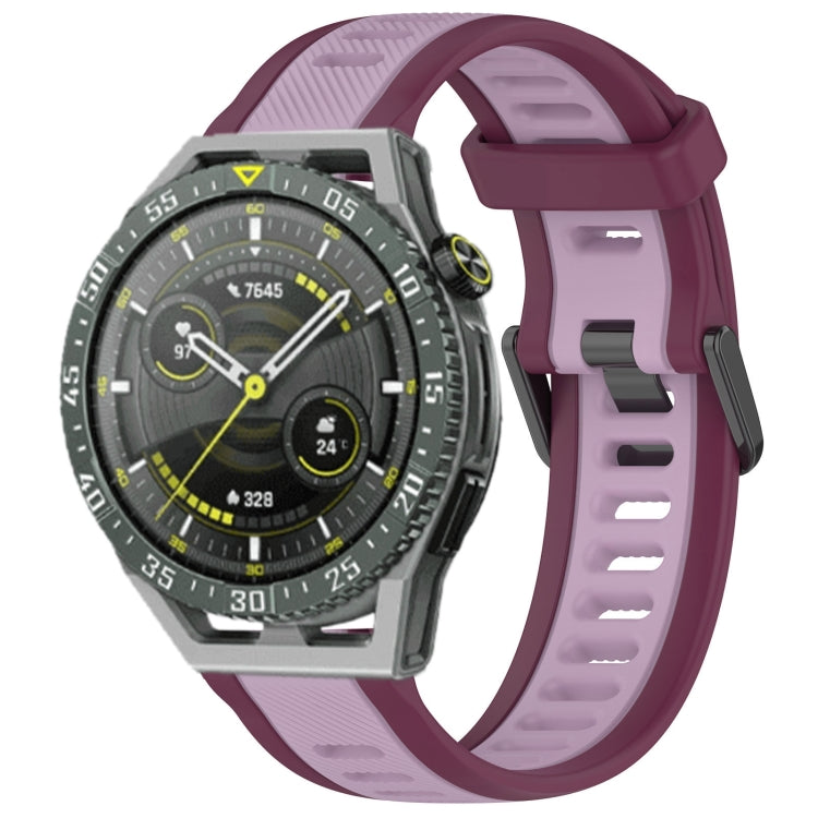 For Huawei Watch GT3 SE 22mm Two Color Textured Silicone Watch Band(Purple) - free shipping - PMC TechLife - Order now!