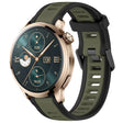 For Honor Watch 4 Pro 22mm Two Color Textured Silicone Watch Band(Green+Black) - Watch Bands by PMC TechLife | Online Shopping South Africa | PMC TechLife