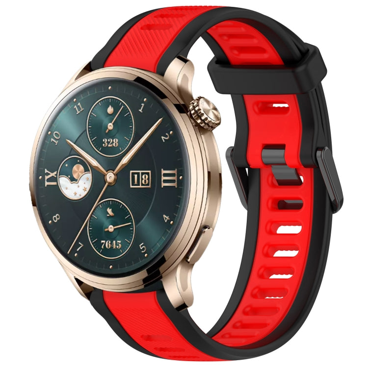 For Honor Watch 4 Pro 22mm Two Color Textured Silicone Watch Band(Red+Black) - free shipping - PMC TechLife - Order now!